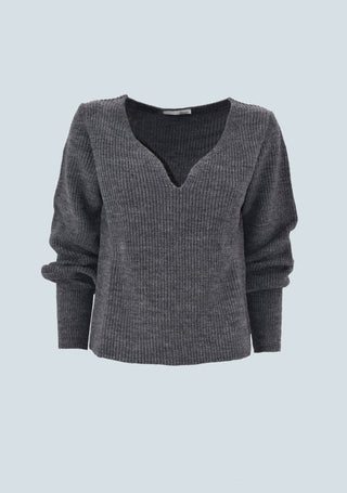 Maglia BUCO manica lunga palloncino scollo v