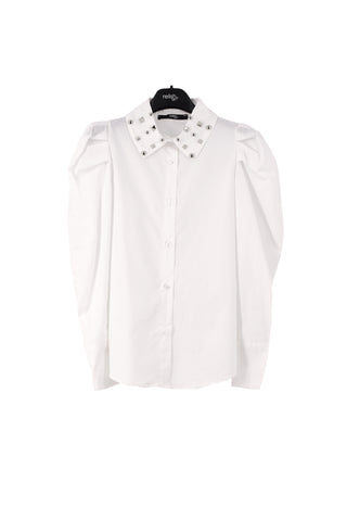 Camicia DIAMANTE manica lunga con sbuffo colletto borchie