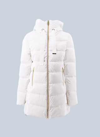 Piumino FABIC lungo manica lunga con cappuccio più coulisse più zip
