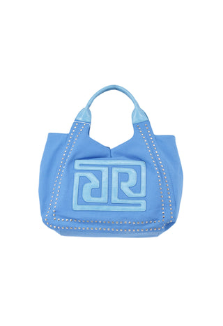 Borsa FORSES 2 manici con borchie più inserti più logo in ecopelle canvas