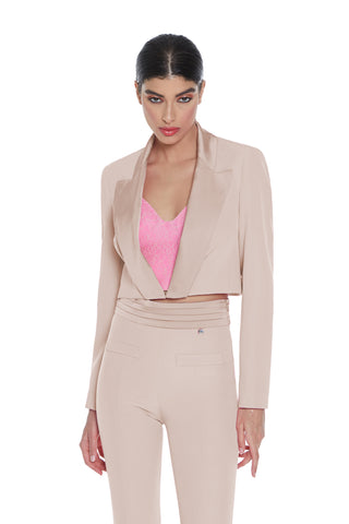 Giacca LUAC corta manica lunga con bottoncini più revers raso