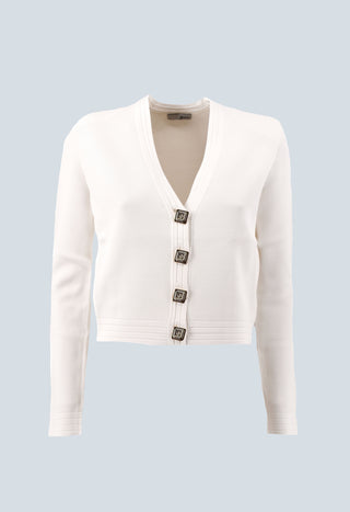 OLLO long sleeve honeycomb cardigan with gold buttons