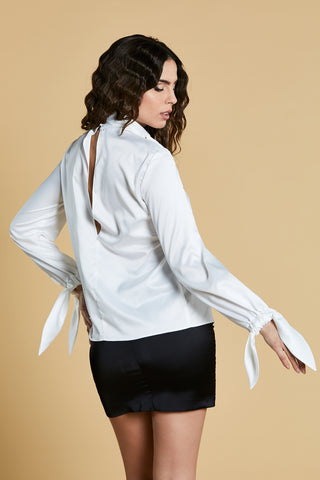 Blusa NESY manica lunga con arriccio più fusciacca goccia schiena più colletto con bottoni