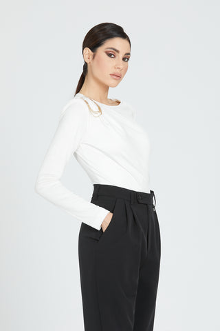 Blusa SIAL body incrocio più arricci più catena logo