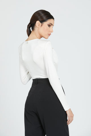 Blusa SIAL body incrocio più arricci più catena logo