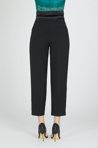 DISTEGH high-waisted trousers with darts plus ts plus satin basque plus buttons