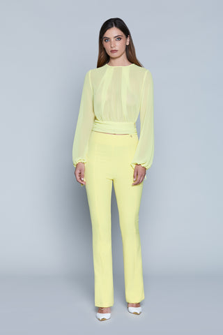 Blusa CIP manica lunga con arriccio più nastrino con pinces più volant schiena