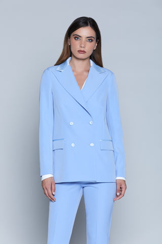 Giacca YUIO lunga manica lunga doppio petto con tasche più inserti raso