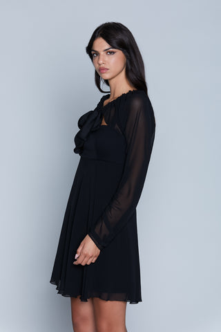 Short MOI shrug with long sleeves and drawstring collar