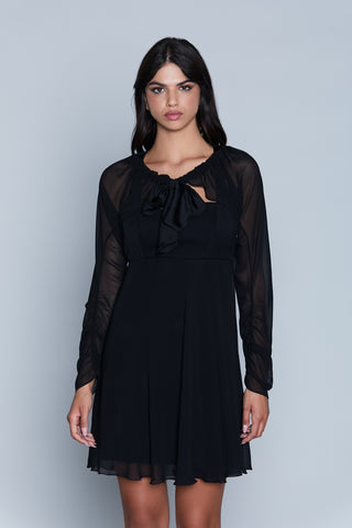 Short MOI shrug with long sleeves and drawstring collar