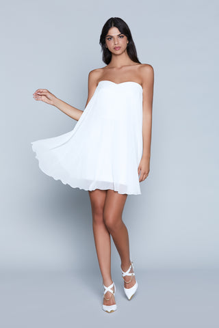 Abito VUITR corto S/M scollo cuore più volant georgette con zip più pinces retro