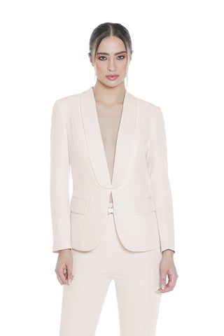 Giacca ALMAAZ con gancio più tasche con patte più inserti sotto revere tulle ricamo