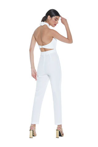 ASELLUS tracksuit high waist top opening dv. Low-cut at the back plus chain