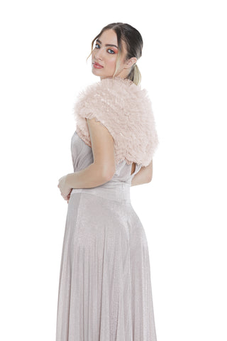 Coprispalle DOCK_A  corto mezza manica con rouches tulle