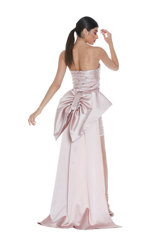 Abito CHERTAN corto fascia con fiocco più coda