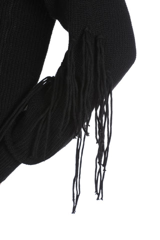 POLYN short, long-sleeved cardigan with fringes