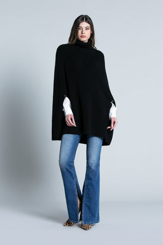 ATENN long sleeve high collar cape with buttons