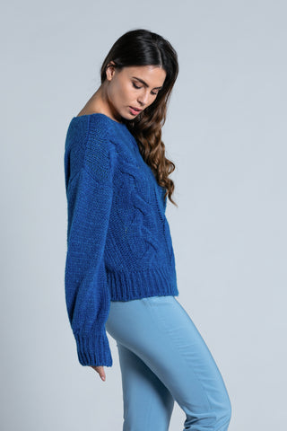 SOOUL long sleeve balloon boat neckline shirt. braiding