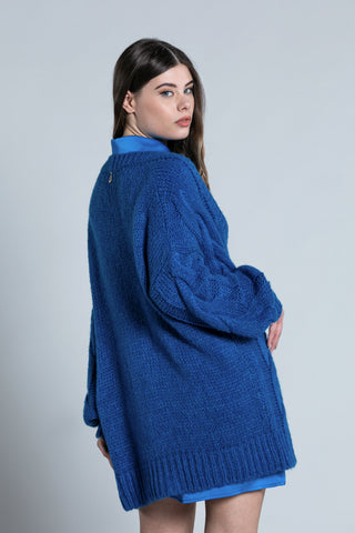 TOSHO long sleeve balloon cardigan with buttons and braids