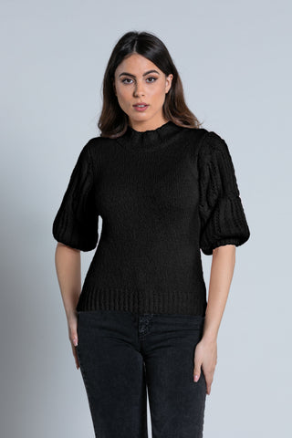 BUB 3/4 sleeve balloon neck volcano shirt