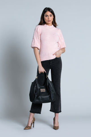 BUB 3/4 sleeve balloon neck volcano shirt