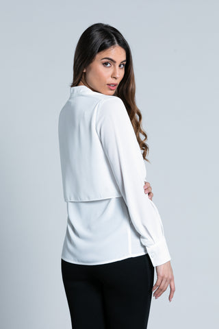 Blusa LADIO manica lunga scollo v con pannello