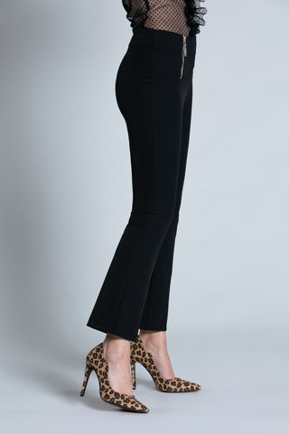 NORY high-waisted crop trousers with double zip