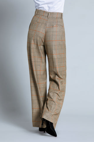 PRYTTU high-waisted palazzo trousers with pleats plus French ts plus fil.pie de p. more sequins.