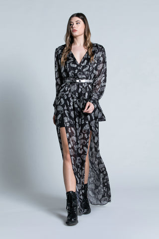 Abito DANO lungo doppia goccia fantasia foulard