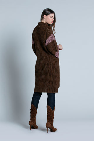 Abito SHEN corto maniche a 3/4 collo alto f.do asimmetrico