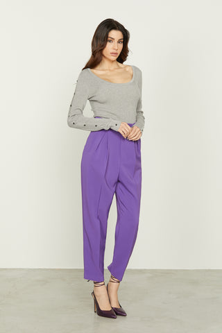 LUNADI long sleeve shirt with ribbed lurex buttons