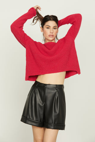 AMATISTA long-sleeved shirt with turn-up and jewel brooch