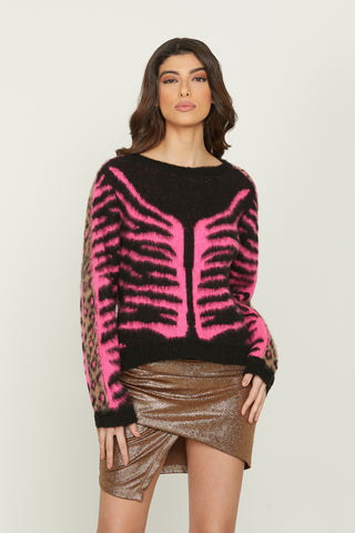 Maglia AGATAS manica lunga jacquard animalier