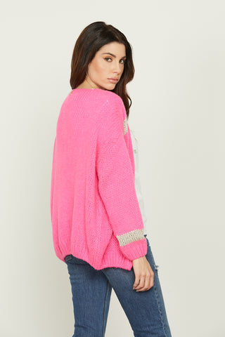 Cardigan WONDER manica lunga con inserti lurex