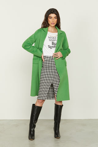 Cappotto CAMILLA lungo manica lunga doppio petto con tasche più patte sfoderato