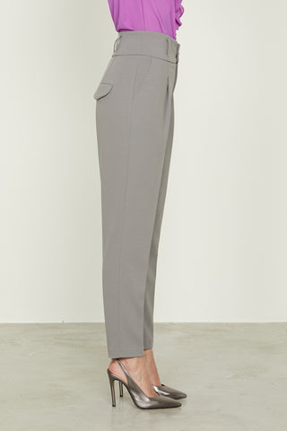 High-waisted VRET trousers with tuxedo bustier and pockets