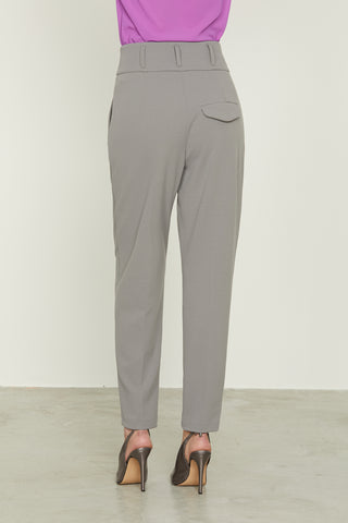 High-waisted VRET trousers with tuxedo bustier and pockets