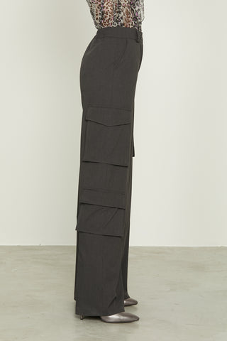 JUBOX high-waisted palazzo trousers with large pockets and elasticated waist