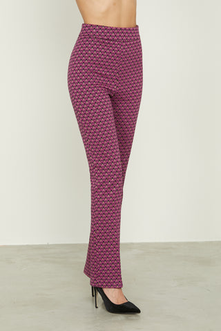 PANETTY high waist trousers with micro patterned paws