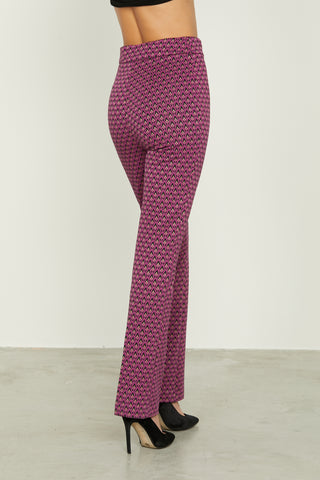 PANETTY high waist trousers with micro patterned paws