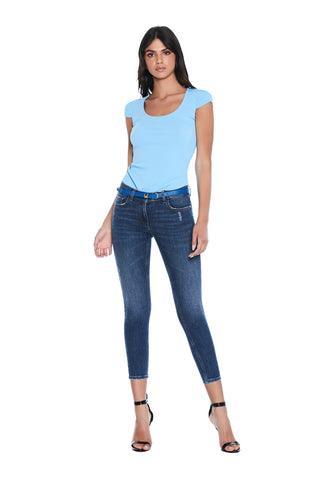 Maglia AYKRAL mezza manica aletta con dettaglio spalla più bottoncino costina