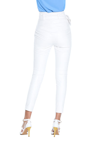 Panta LEGINGS vita alta con cintura più borchie ecopelle