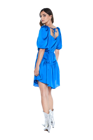 Abito CYLORET corto M.3/4 palloncino doppio scollo cuore più arriccio vita