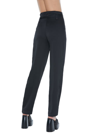 Panta HANIKO_BIS vita alta con arricci più passanti più cintura