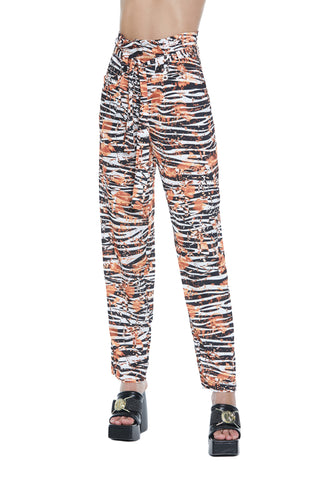 Panta HANIKO vita alta con arricci più passanti più cintura