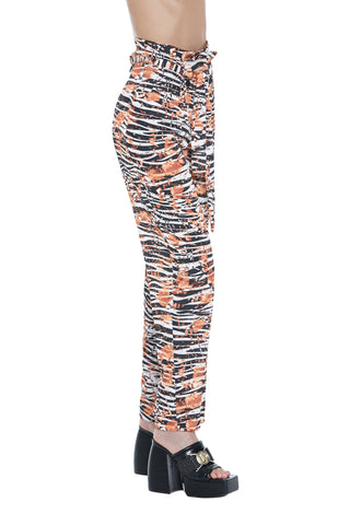 Panta HANIKO vita alta con arricci più passanti più cintura