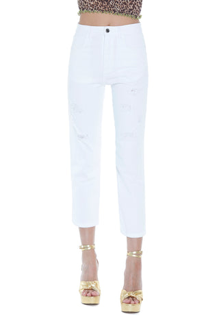 Panta ZANIAH_A vita alta capri 5 ts con rotture drill