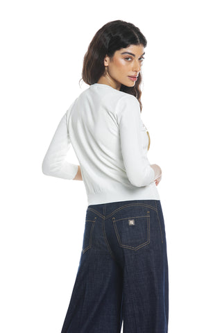 BIOTITE 3/4 sleeve cardigan with flaps and pendants