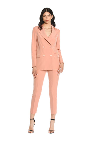 Giacca YUIO lunga manica lunga doppio petto con tasche più inserti raso