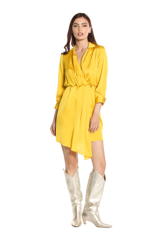 Abito NELUTRIS corto M.3/4 .scollo incrocio più gonna portafoglio più arriccio